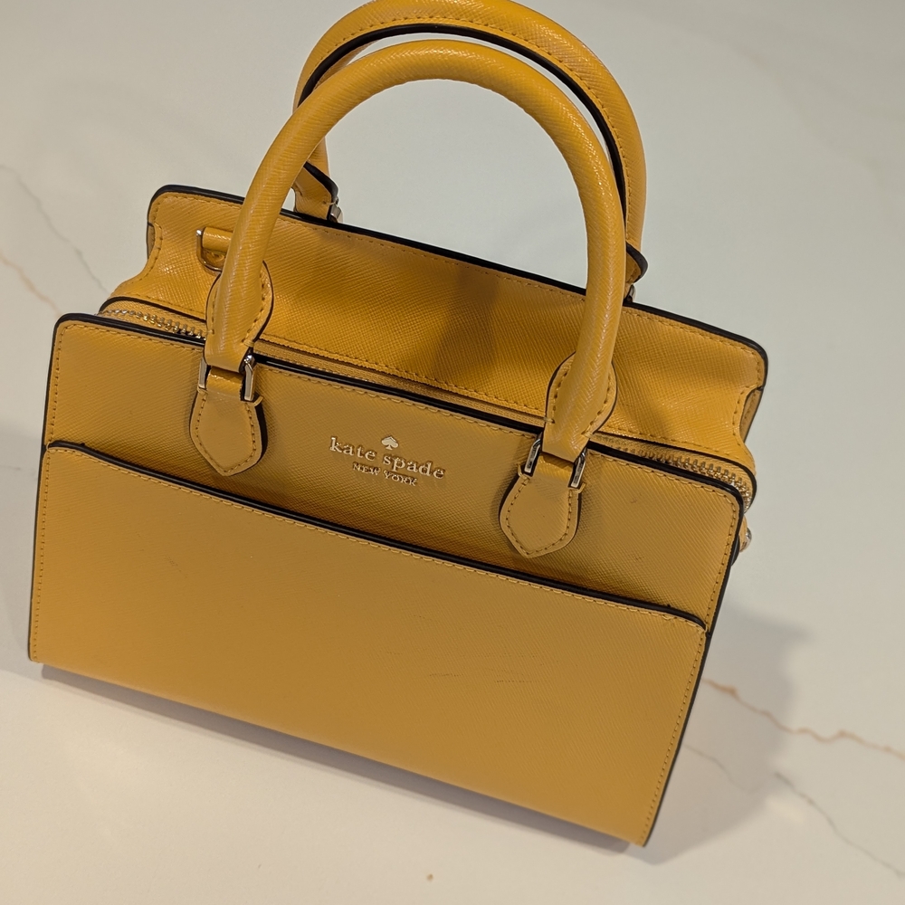 Kate Spade Yellow Structured Leather Satchel